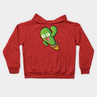 Funny cactus pot with happy face Kids Hoodie